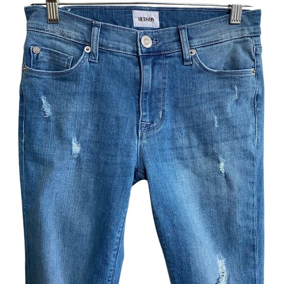 Hudson Midrise Tally Skinny Jeans Raw Hem Crop 28 - Excellent - Picture 7 of 16